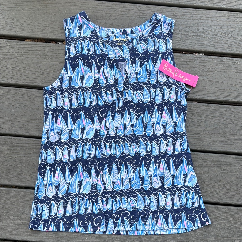 Lilly Pulitzer Navy and Blue Sailboat Tank